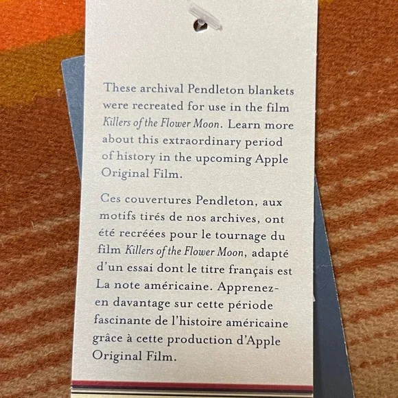 Pendleton Multicolor Striped Blanket from film Killers of The Flower Moon. NWT